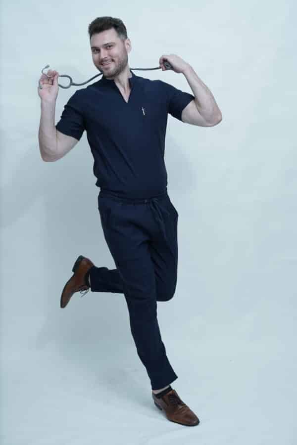 blue scrub