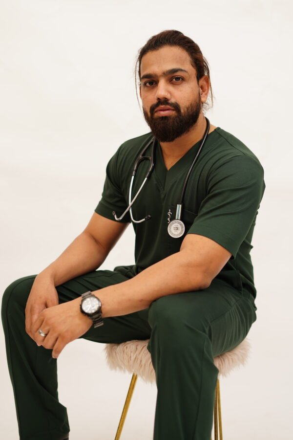 olive green scrub suit
