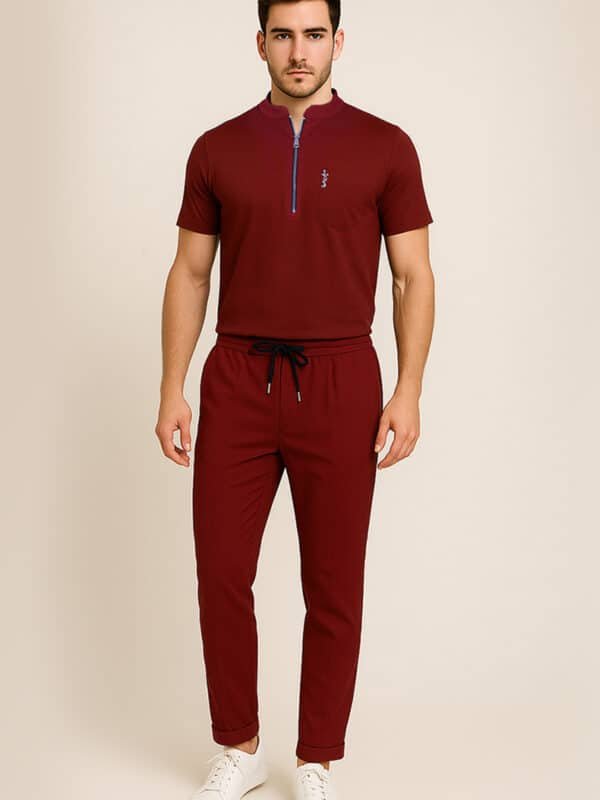 maroon scrub suit men